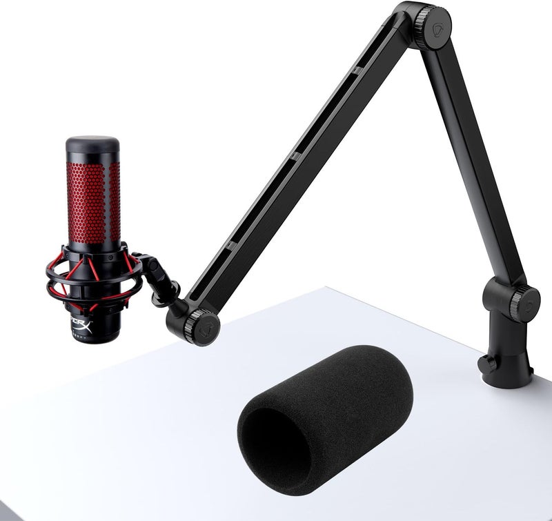 SUNMON HyperX QuadCast Boom Arm - Upgraded Heavy Duty Mic Arm with HyperX QuadCast Pop Filter, 360° Rotatable Microphone Arm for QuadCast S - Image 1